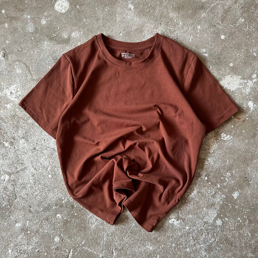 Brown Plain Tshirt - S