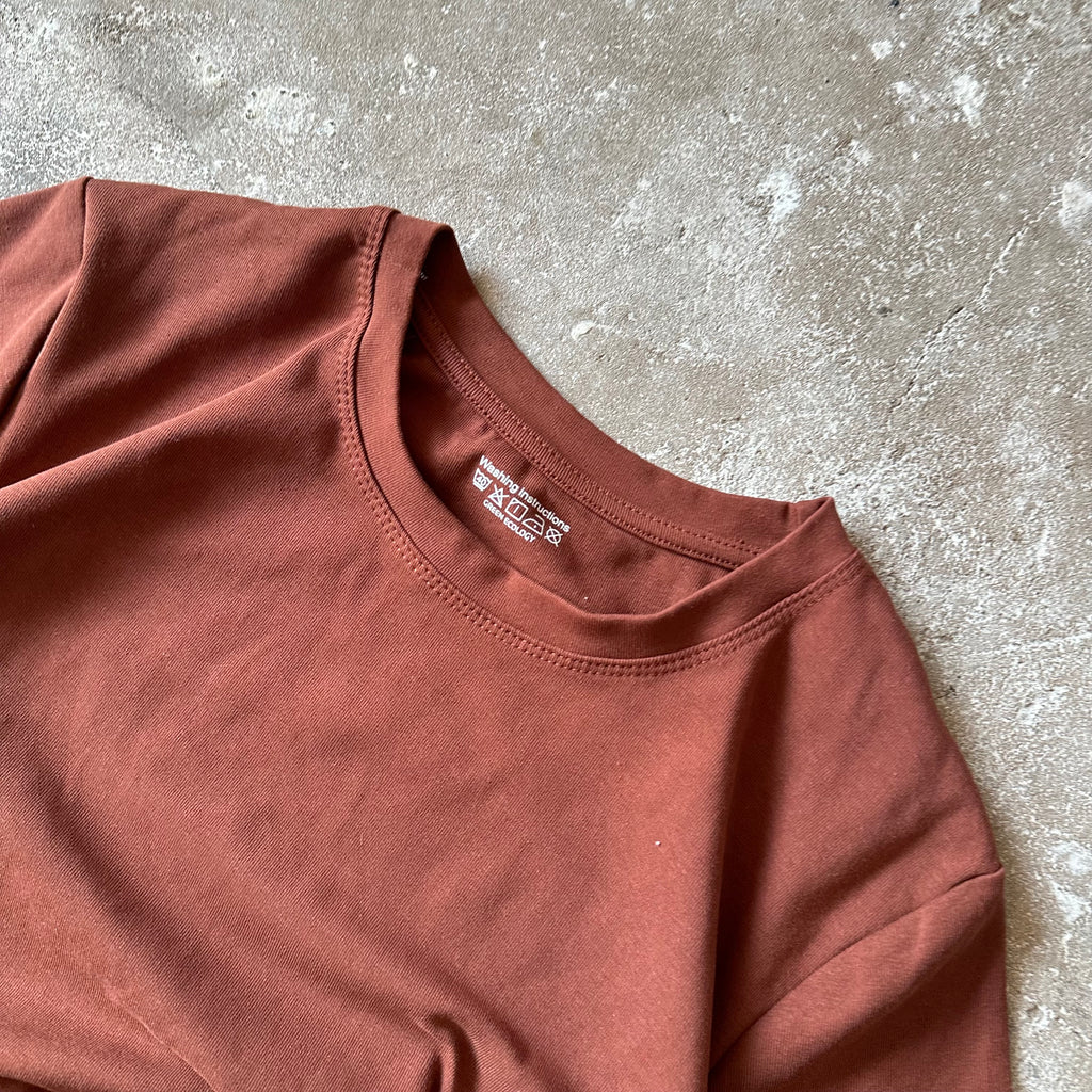 Brown Plain Tshirt - S